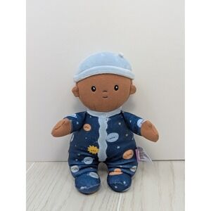 Giggle Scape Baby Doll Plush Blue Space Pajamas Planets Stars AA or Hispanic